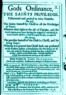 Title page of God's Ordinance, the Saints Privilege